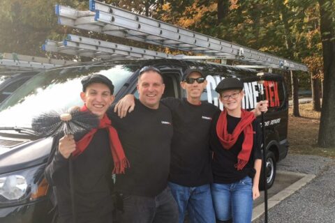 Chimney tek staffs standing with happy smile at Maryland