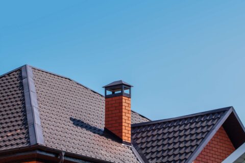 The house with beautiful chimney roof at Maryland