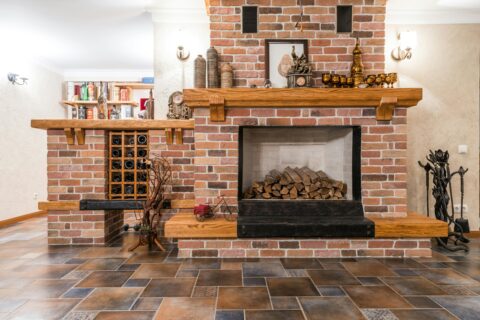 Brick Fireplace